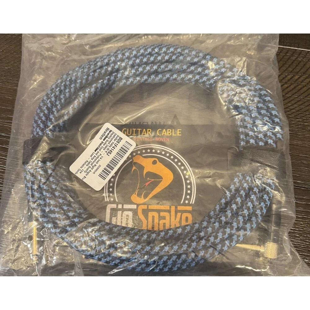 New Blue Gig Snake Blue Guitar Cable 20 Foot 1.4
